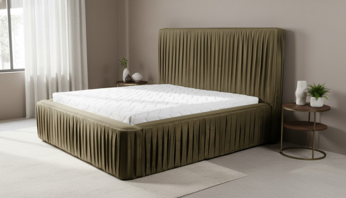 Diseño de tela Cama Doble Camas Lujo Matrimonial Hotel Moderno Estructura Habitación de dormir