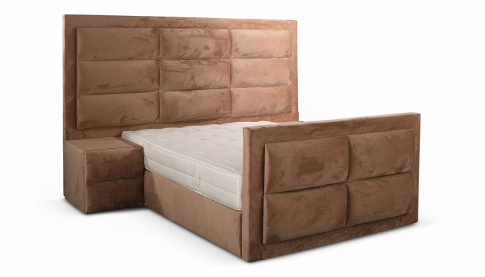 Juego de dormitorio de lujo con mesita de noche cama 2 piezas Conjunto completo Diseño Mobiliario Nuevo
