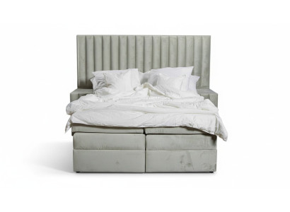 Juego de dormitorio cama mesita de noche de diseño moderno de lujo gris