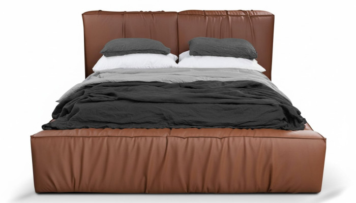 Camas de hotel de cuero artificial 180x200cm. Diseño de lujo de muebles cama tapizada.