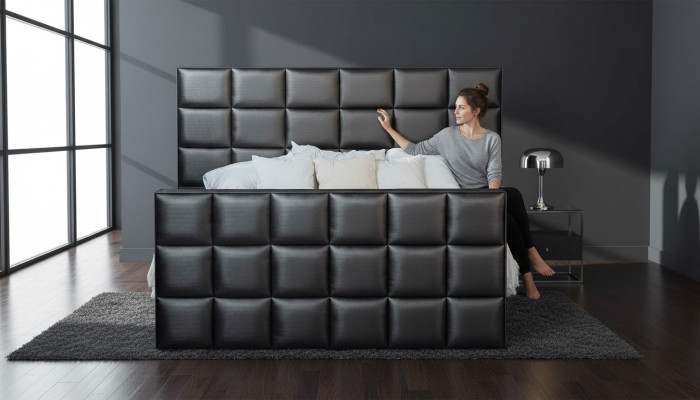 Dormitorio camas de cuero artificial cama de lujo cama doble 180 x 200 cm