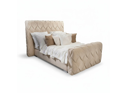 Muebles de dormitorio de lujo Cama moderna de diseño 140x200 cm Marco de cama Cabecero
