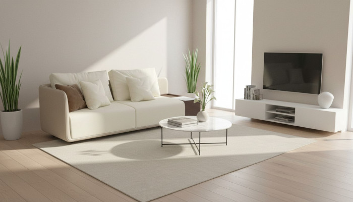 Sofá de lujo de tres plazas moderno tapizado en textil, mueble de sofá.