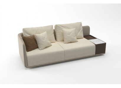 Sofá de lujo de tres plazas moderno tapizado en textil, mueble de sofá.