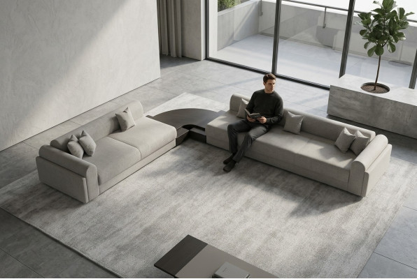 Sofá en forma de L de tela, sofá de esquina, sofá, tapizado premium, sofá, muebles