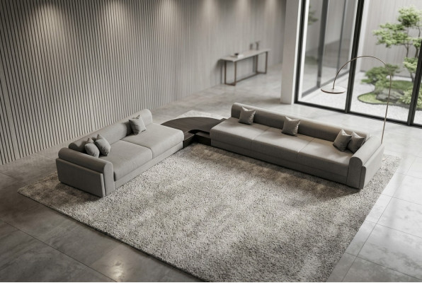 Sofá en forma de L de tela, sofá de esquina, sofá, tapizado premium, sofá, muebles