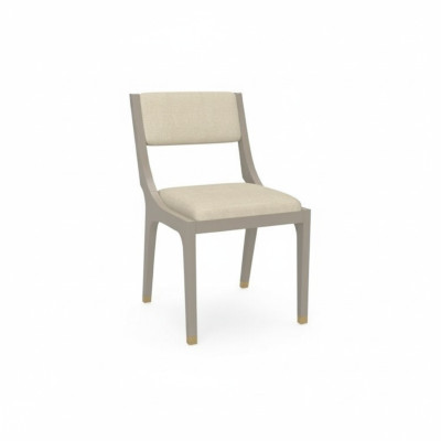 Silla de diseñador para comedor, tela de tela blanca, madera de verdad, nueva.