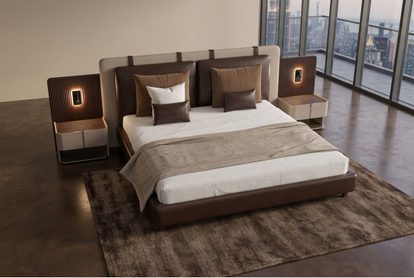 Lujo mesita de noche dormitorio cama cama 3 piezas conjunto completo diseño mobiliario.