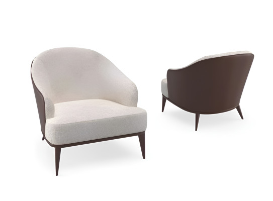 Silla de diseño moderno para sala de estar en color marrón, estilo lujo.
