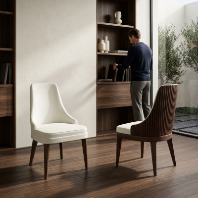 Silla de comedor tapizada de lujo silla de respaldo silla de sala de estar nueva