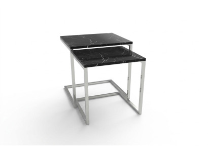 Mesa auxiliar Material de muebles de sala de estar Acero inoxidable negro Diseño de mesa