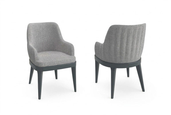 Sillas modernas de diseño en tela y madera, sillón de lujo tapizado textil.