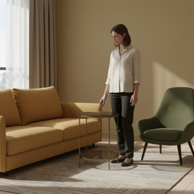 Mesa auxiliar de vidrio elegante y lujosa de estilo moderno gris mesa de centro nueva