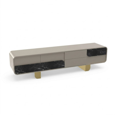 Soporte para TV RTV Lowboard clásico de madera gris moderno para sala de estar, nuevo.
