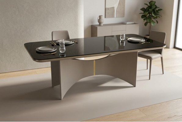 Mesa de lujo moderna gris, mesa de comedor diseño de comedor nuevo