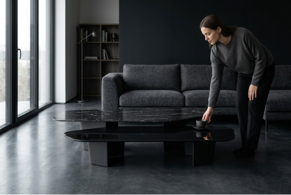 Mesa de centro de lujo de madera Mesas Sala de estar Muebles de alta calidad Mesa auxiliar