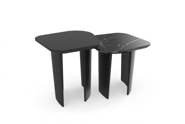 Mesa auxiliar de lujo, mesa de diseño, mesas auxiliares de sala de estar, novedad en negro.