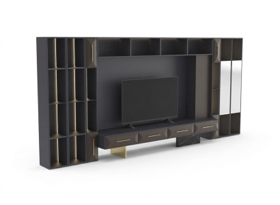 Lujoso mueble de pared para la sala de estar de madera soporte de TV diseño moderno nuevo
