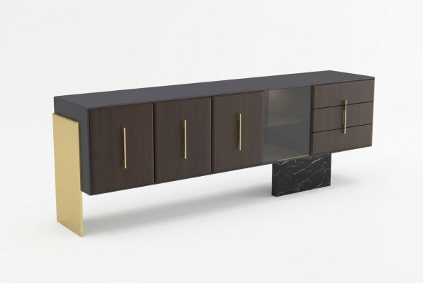 Aparador moderno de madera, muebles cómodas de lujo, diseño de soporte para TV nuevo.