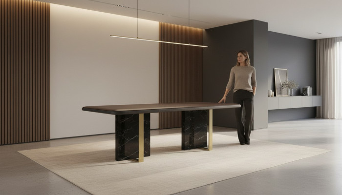 Mesa de comedor moderna Diseño de lujo de mesa de salón comedor Nuevo