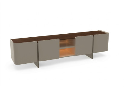 Moderna pared de salón diseño soporte de TV lujo gris lowboard nuevo