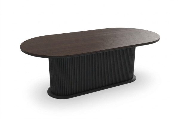Mesa ovalada de diseñador para comedor de madera, muebles modernos nuevos.