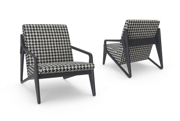 Sillón de lujo de salón, tela, diseño moderno, acolchado, nuevo