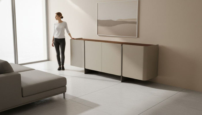 Moderno aparador móvil de madera para salón de lujo 220cm