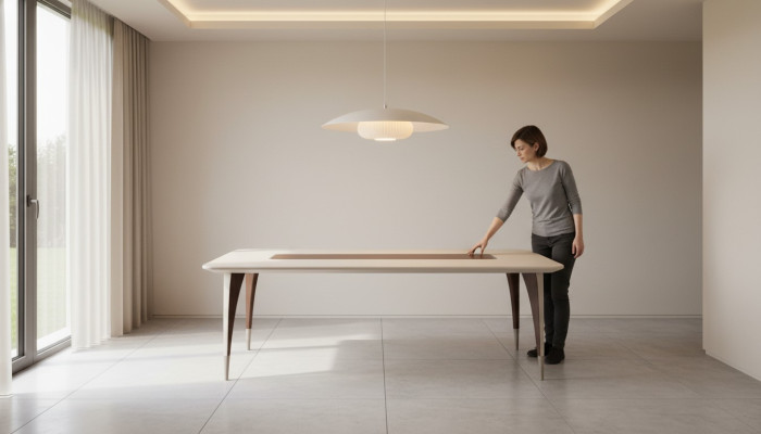 Mesa de comedor de lujo para comedor en color blanco muebles de madera modernos