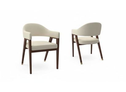 Diseño de sillas tapizadas de hotel en tela y madera para el comedor nuevo.