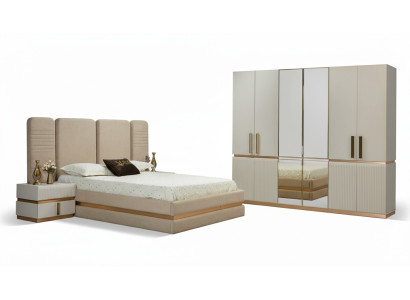 Tocador moderno beige con espejo altura 180 cm muebles de lujo nuevos