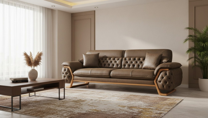 Sofá de 3 plazas Chesterfield ajustable de diseño de sofás de salón acolchado