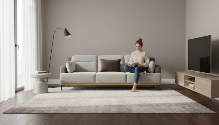 Sofá de 3 plazas Sofás de diseño Sofás tapizados Telas Relax Moderno 225cm