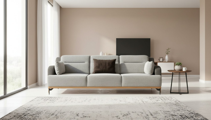 Sofá de 3 plazas Sofás de diseño Sofás tapizados Telas Relax Moderno 225cm