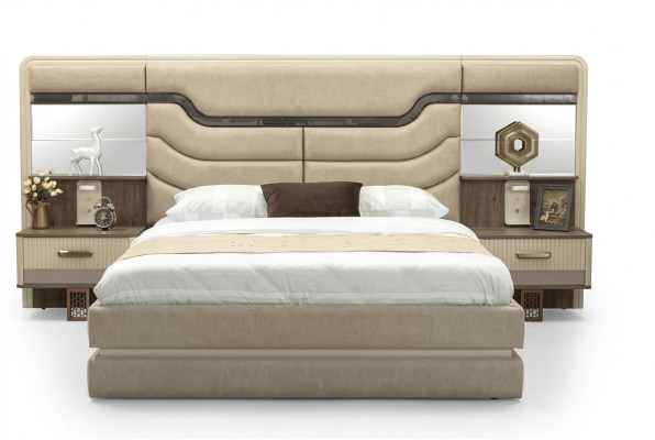 Muebles camas lujo cama 2x mesitas noche 3 pzs. Juego de dormitorio diseño