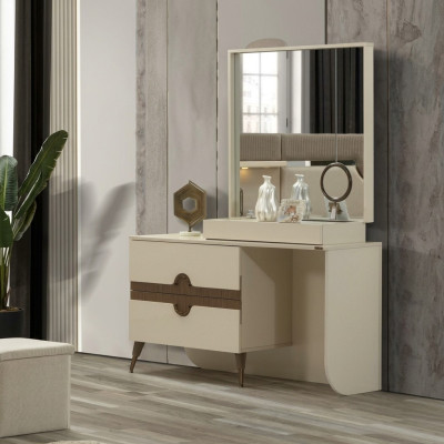 Mesa de maquillaje beige con espejo Diseño de muebles de dormitorio Konso lNeu