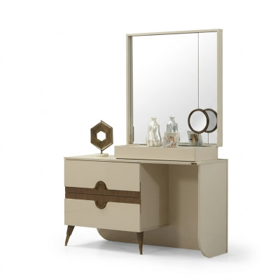 Mesa de maquillaje beige con espejo Diseño de muebles de dormitorio Konso lNeu