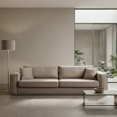 Diseño de muebles Sofá Moderno de 3 plazas para sala de estar de lujo beige de 235 cm.