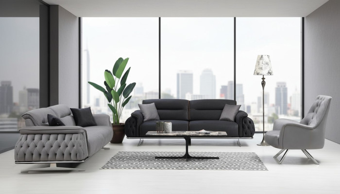 Conjunto de sofás modernos de 3 piezas Conjunto de sofá de lujo para la sala de estar de 3+3+1 plazas Muebles