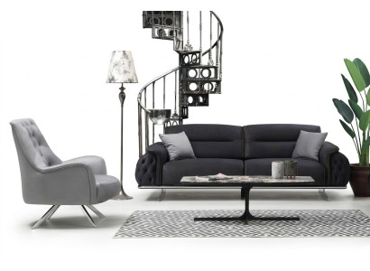 Juego de sofá 3+1 Sillón tapizado de lujo Conjunto de muebles de sala de estar de 2 piezas Sofá