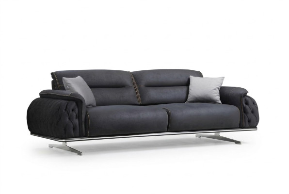 Sofá de 3 plazas perfectamente suave para sala de estar, tapizado textil nuevo de lujo.