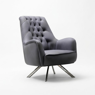Sillón Diseño Sofá Sofá Relax Textil Tapizado Asiento Lujo Gris Nuevo