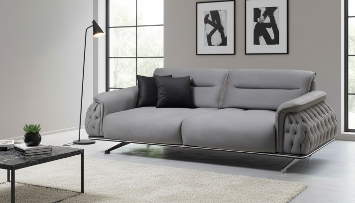 Diseñador suave sofá de 3 plazas para sala de estar tapizado en tela muebles nuevos de lujo.