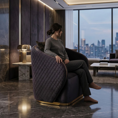 Diseño Silla Salón Perfecto Muebles Sillas Textil Tapizado Asiento Lujo Nuevo