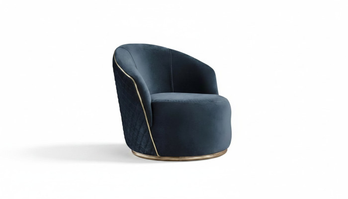 Sillón de lujo tapizado salón de relajación club muebles diseño sillón azul nuevo.