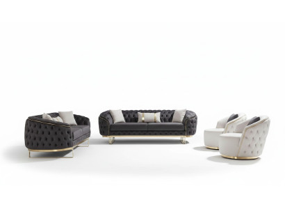 conjunto de sofás de lujo de 4 piezas 3+3+1+1, sofá de 3 asientos y 2 de 1 asiento, muebles de sala de estar