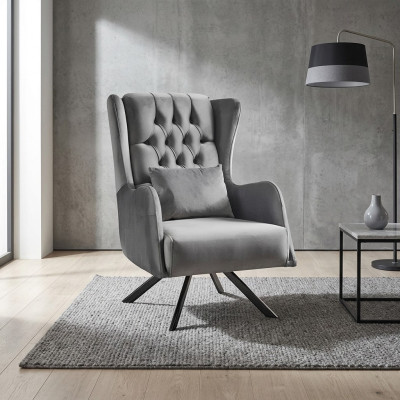 Silla Acolchada Asiento Diseñador Textil Sofá de 1 Plaza Tapizado Estilo