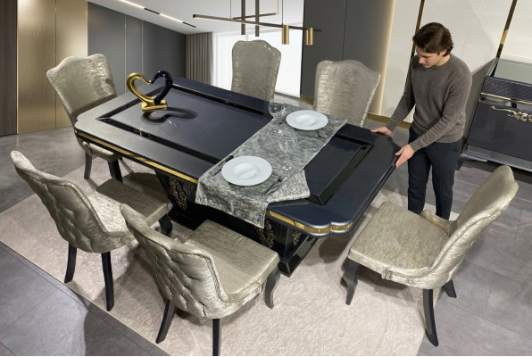 Juego de comedor conjunto de mesa de grupo de comedor de 7 piezas juego completo mesa de comedor 6 sillas conjunto