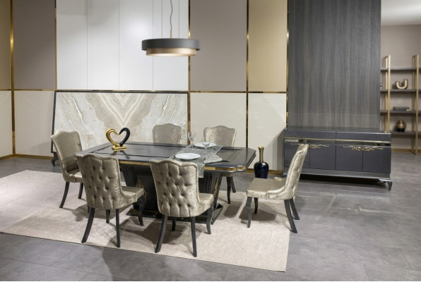 Juego de comedor conjunto de mesa de grupo de comedor de 7 piezas juego completo mesa de comedor 6 sillas conjunto