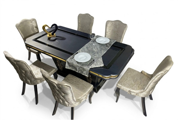 Juego de comedor conjunto de mesa de grupo de comedor de 7 piezas juego completo mesa de comedor 6 sillas conjunto